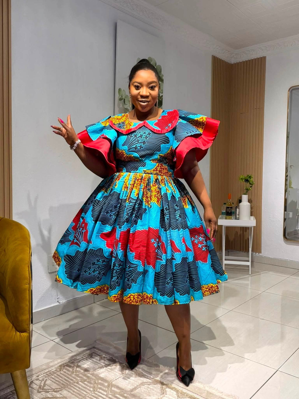The Royal Azure Bloom Dress
