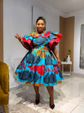The Royal Azure Bloom Dress