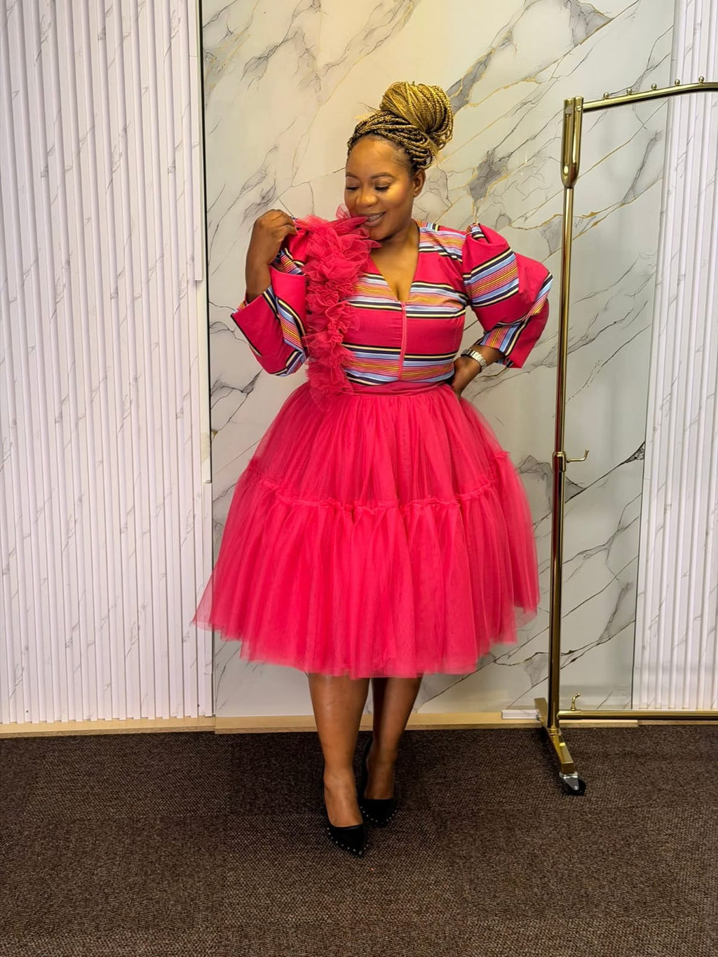 Detailed Pink Two Piece