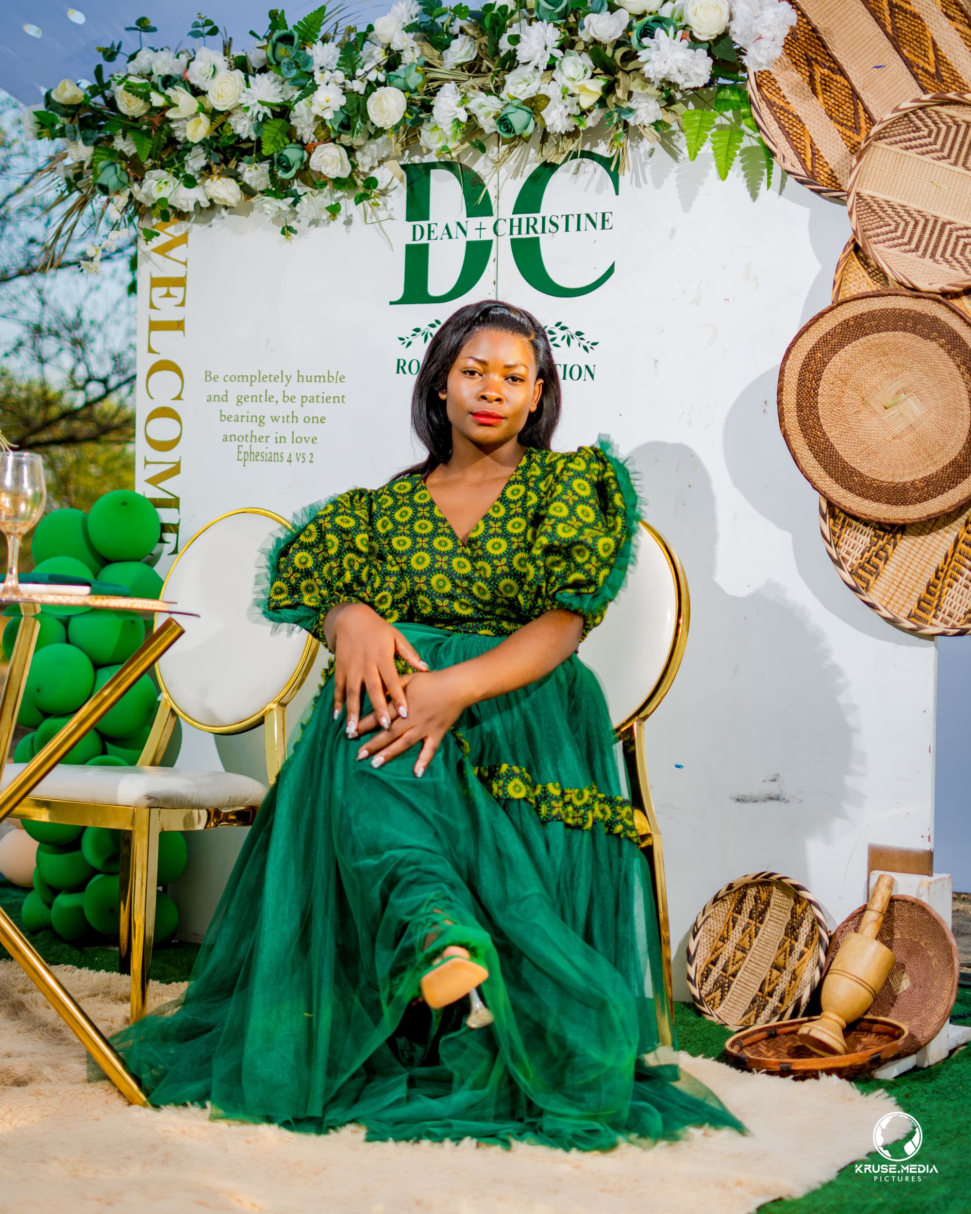 Emeral Queen Puff-Sleeve Set