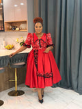 Red Essence African Dash Dress