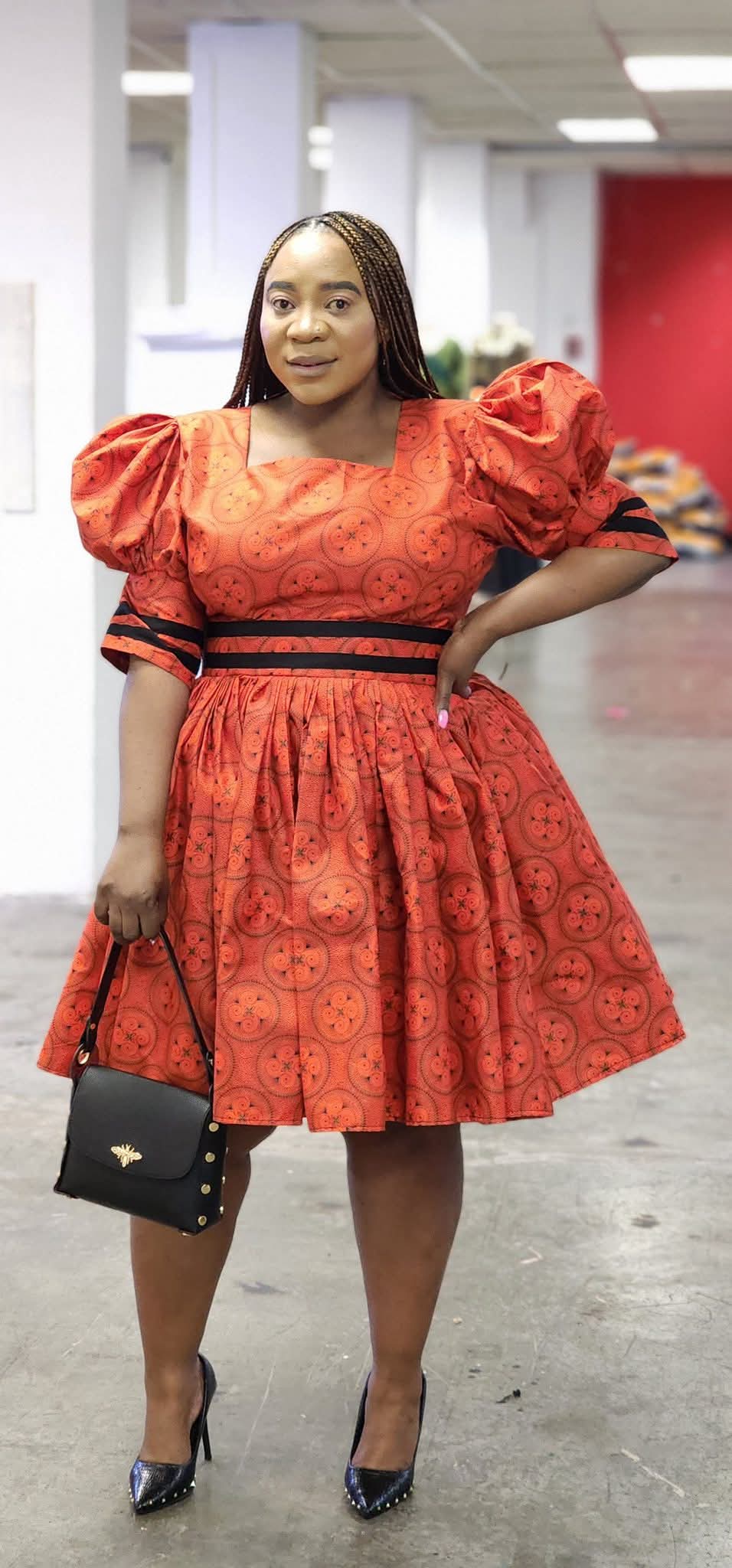 Sunset Flame Print Dress