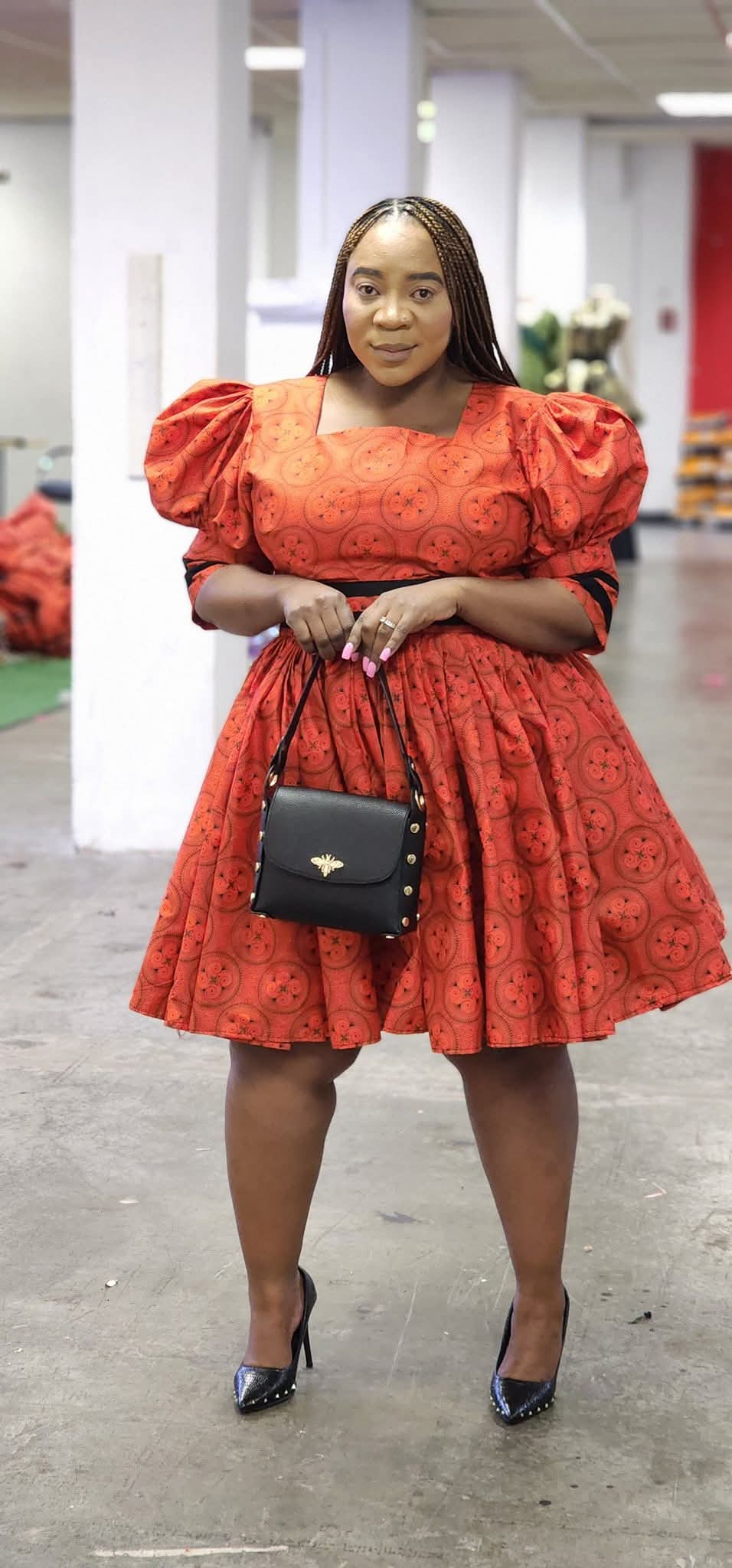Sunset Flame Print Dress