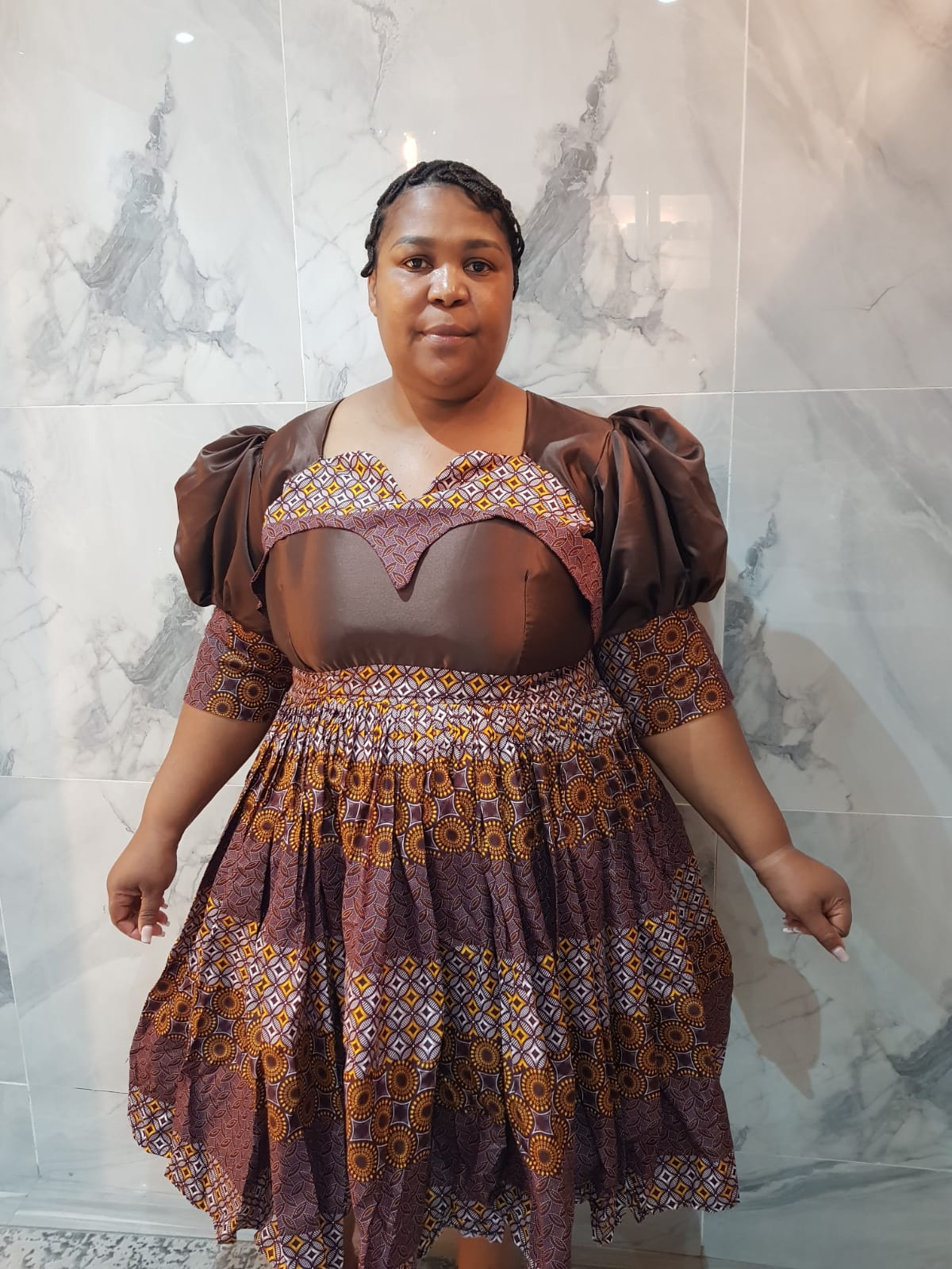 Brown Dashiki Dress