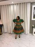 Golden Savannah Emerald Gown