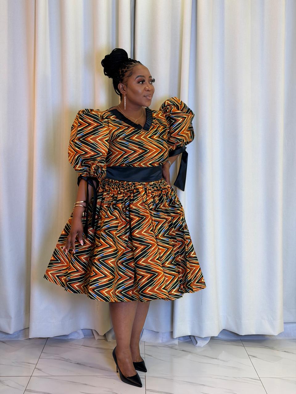 Midnight Ribbon Stripe Dress