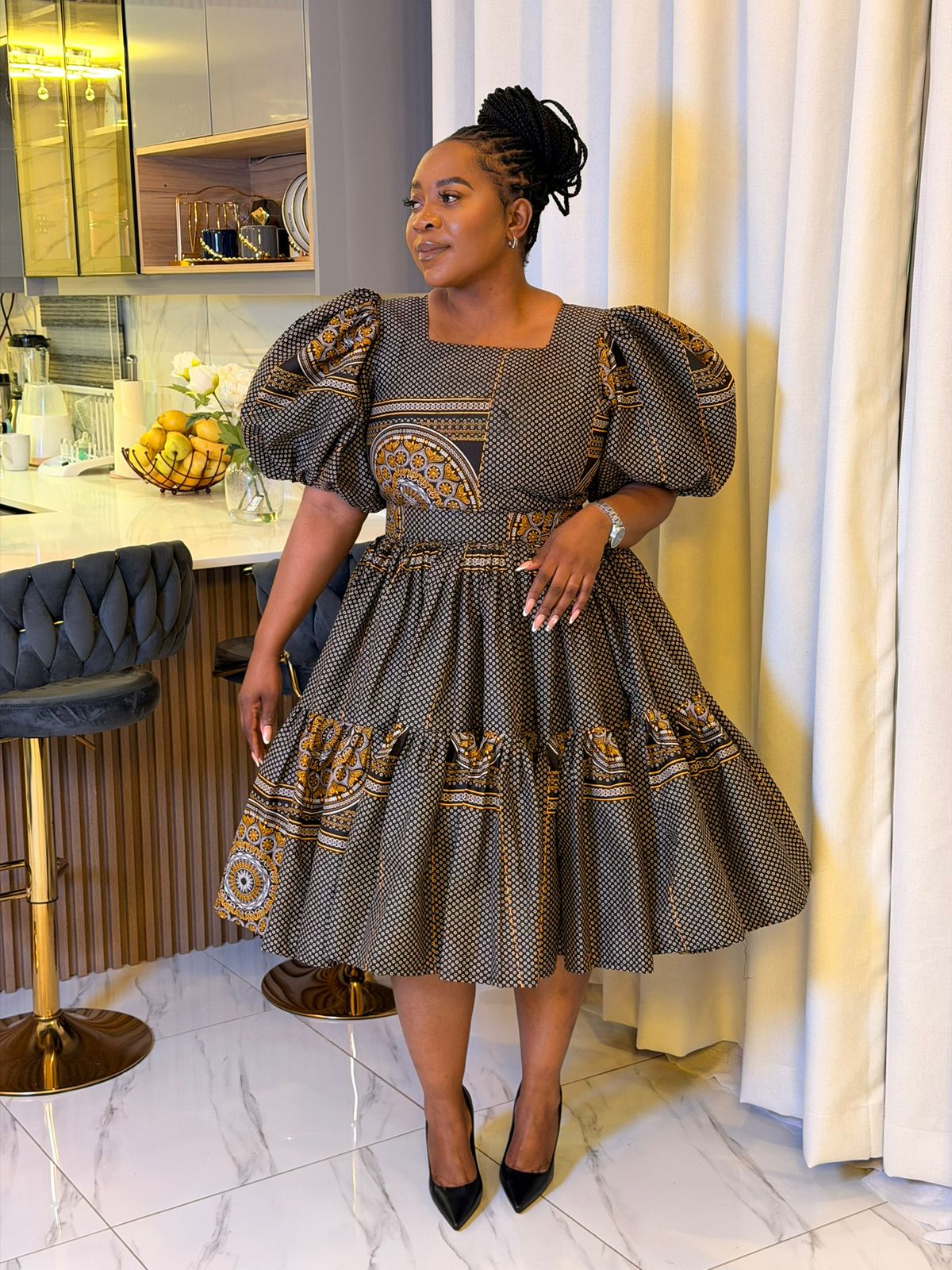 Cocoa Charm Tiered Dress
