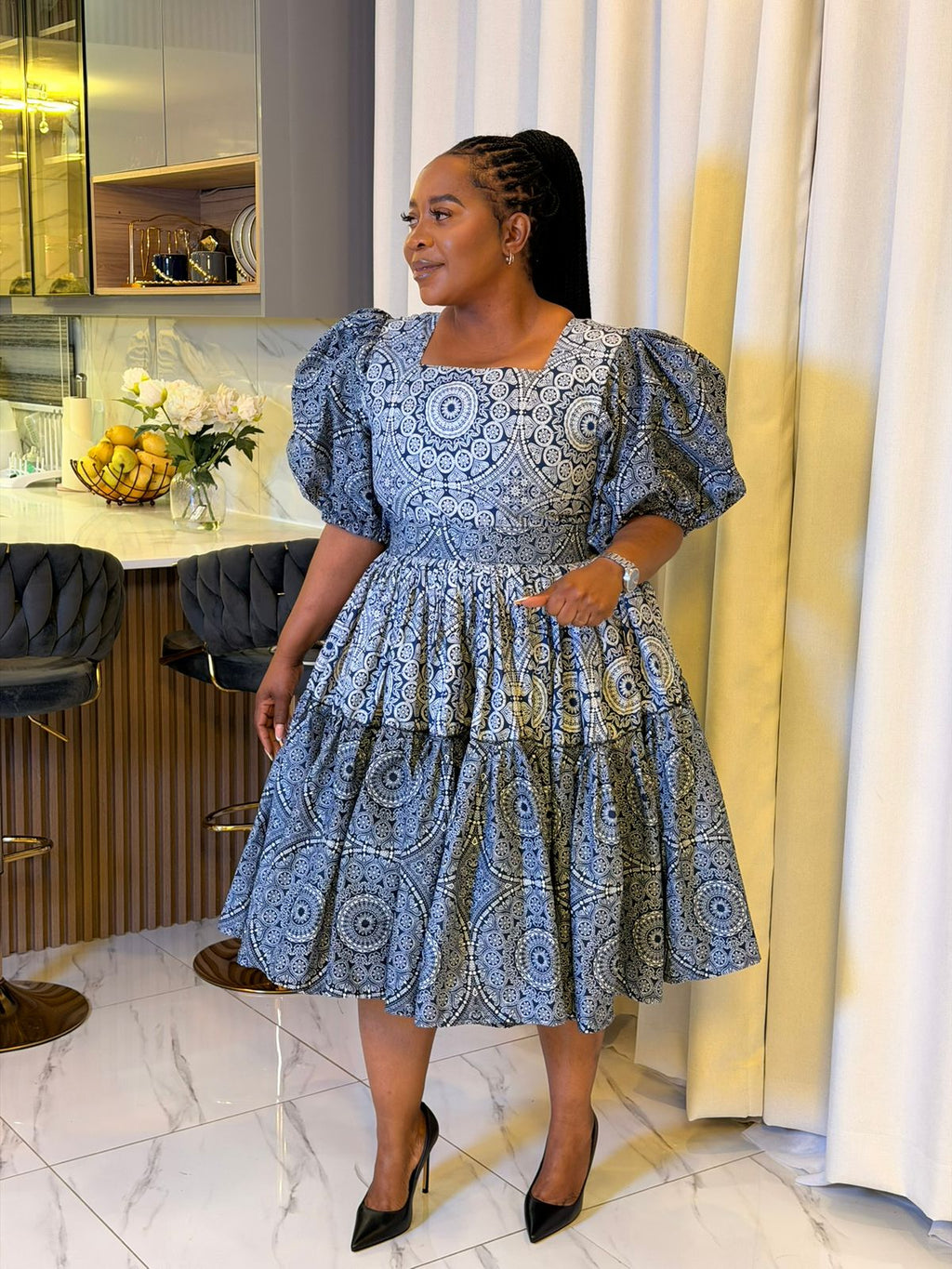 Dual Blue Boho Dress