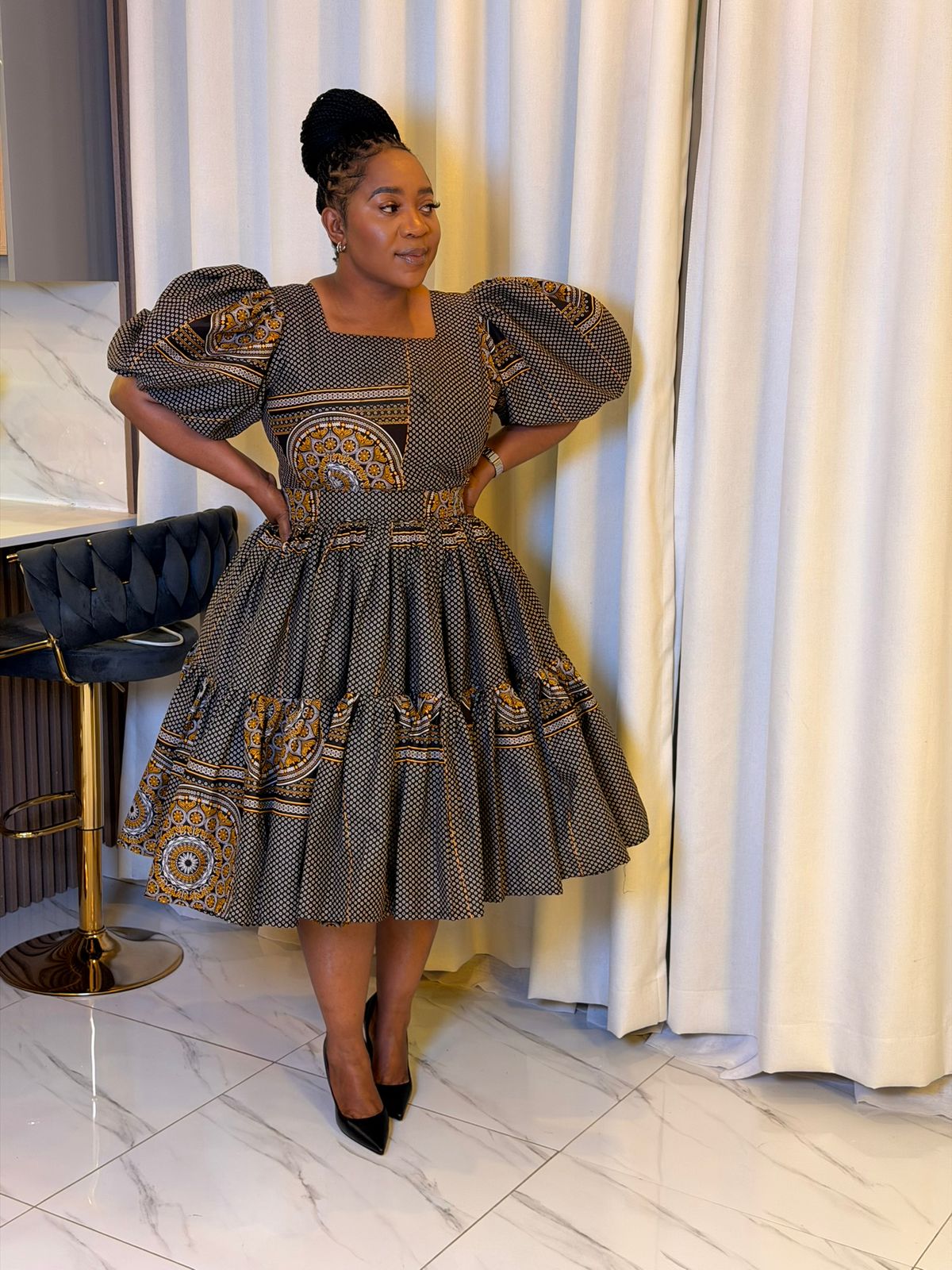 Cocoa Charm Tiered Dress