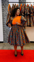 Sunset Ankara Flare Dress