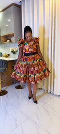 Royal Kente Flare Dress