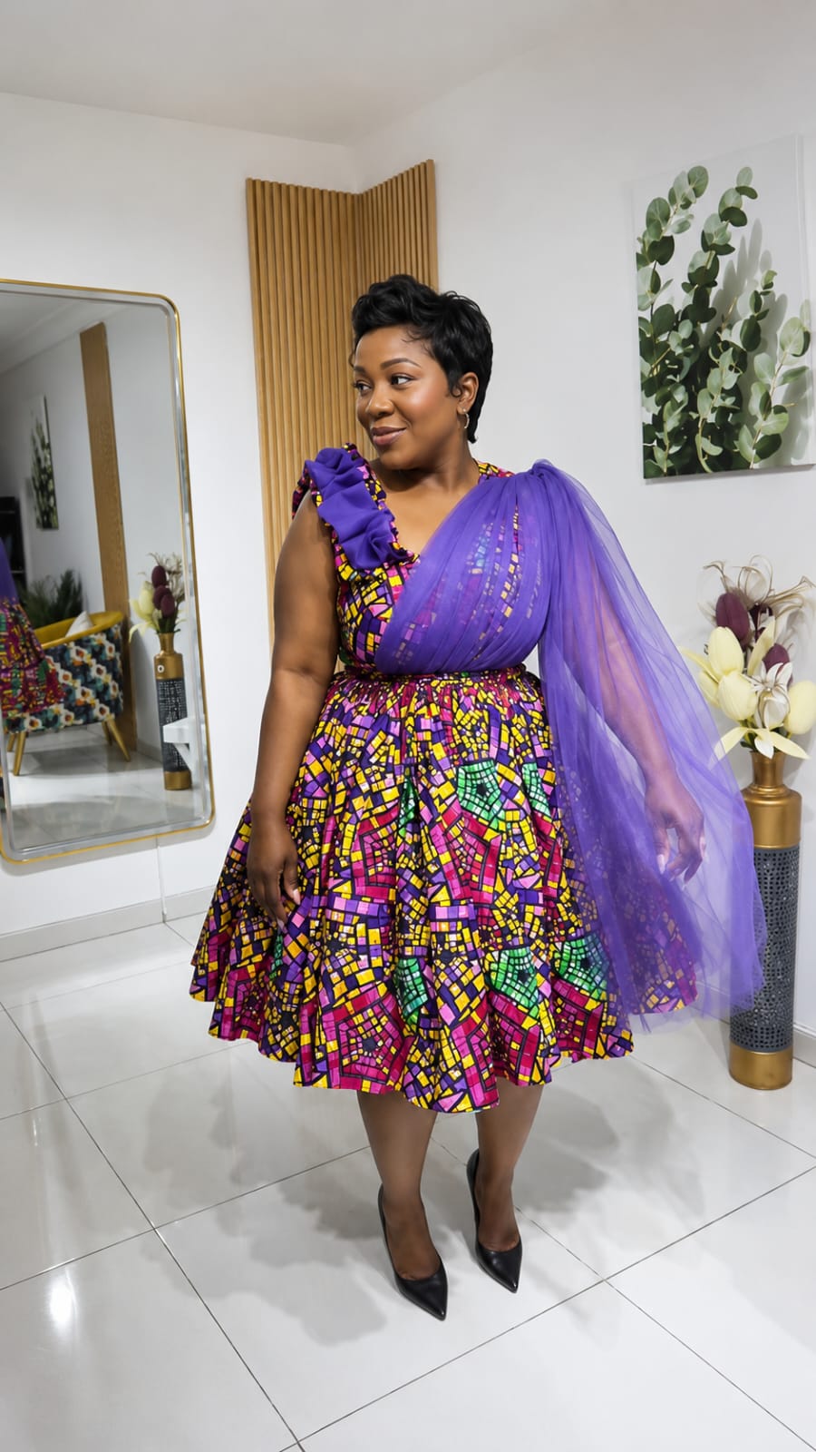 Lavender Royale Ankara Dress