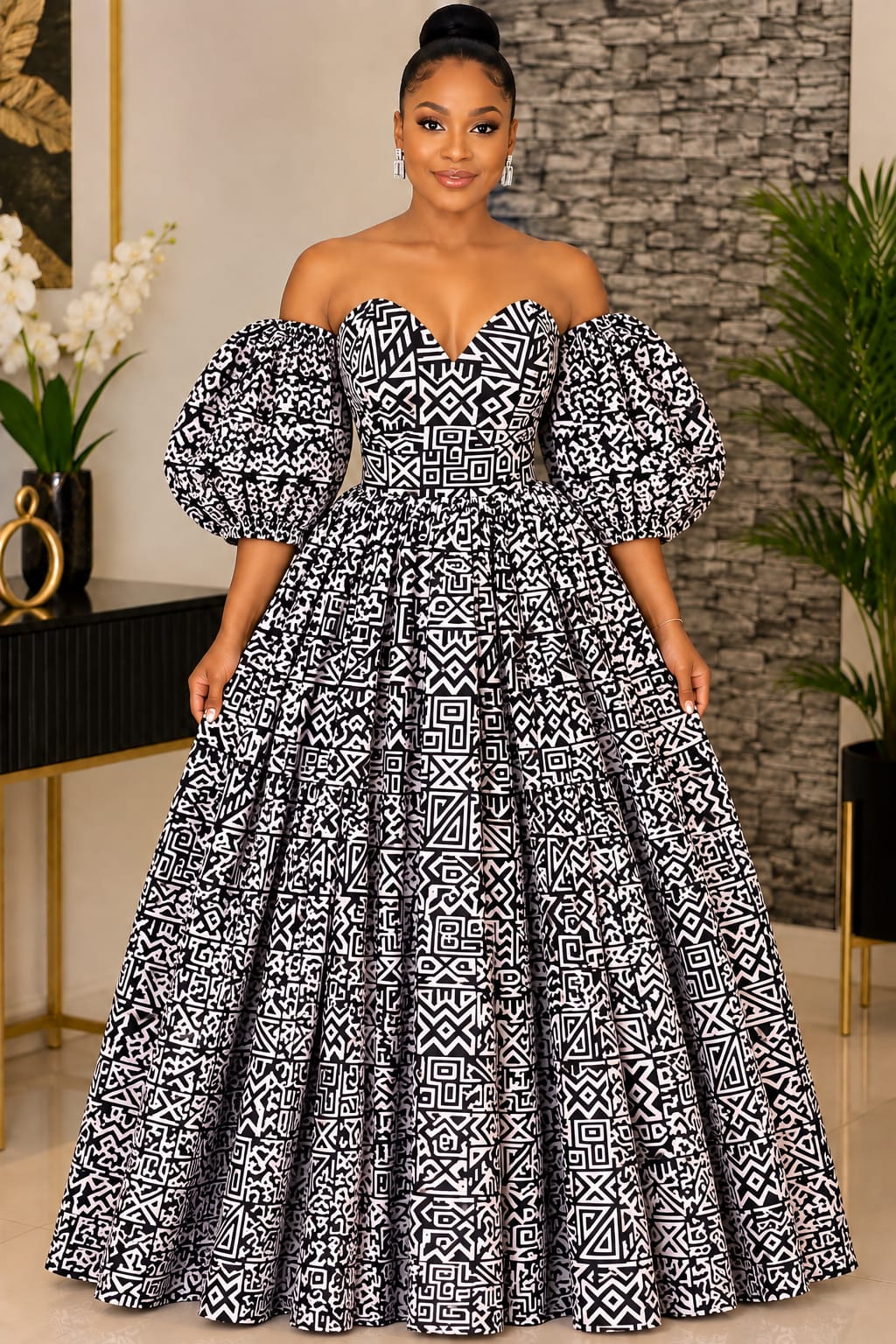 Geometric Queen Gown