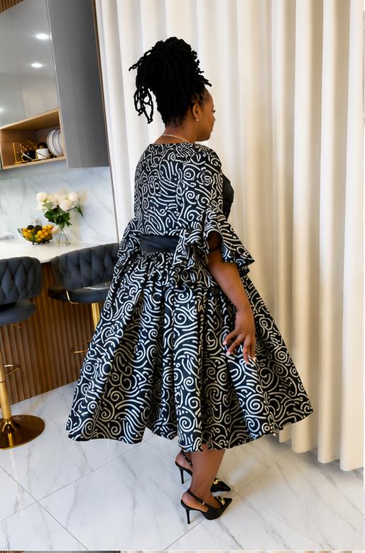 Midnight Swirl Elegance Dress