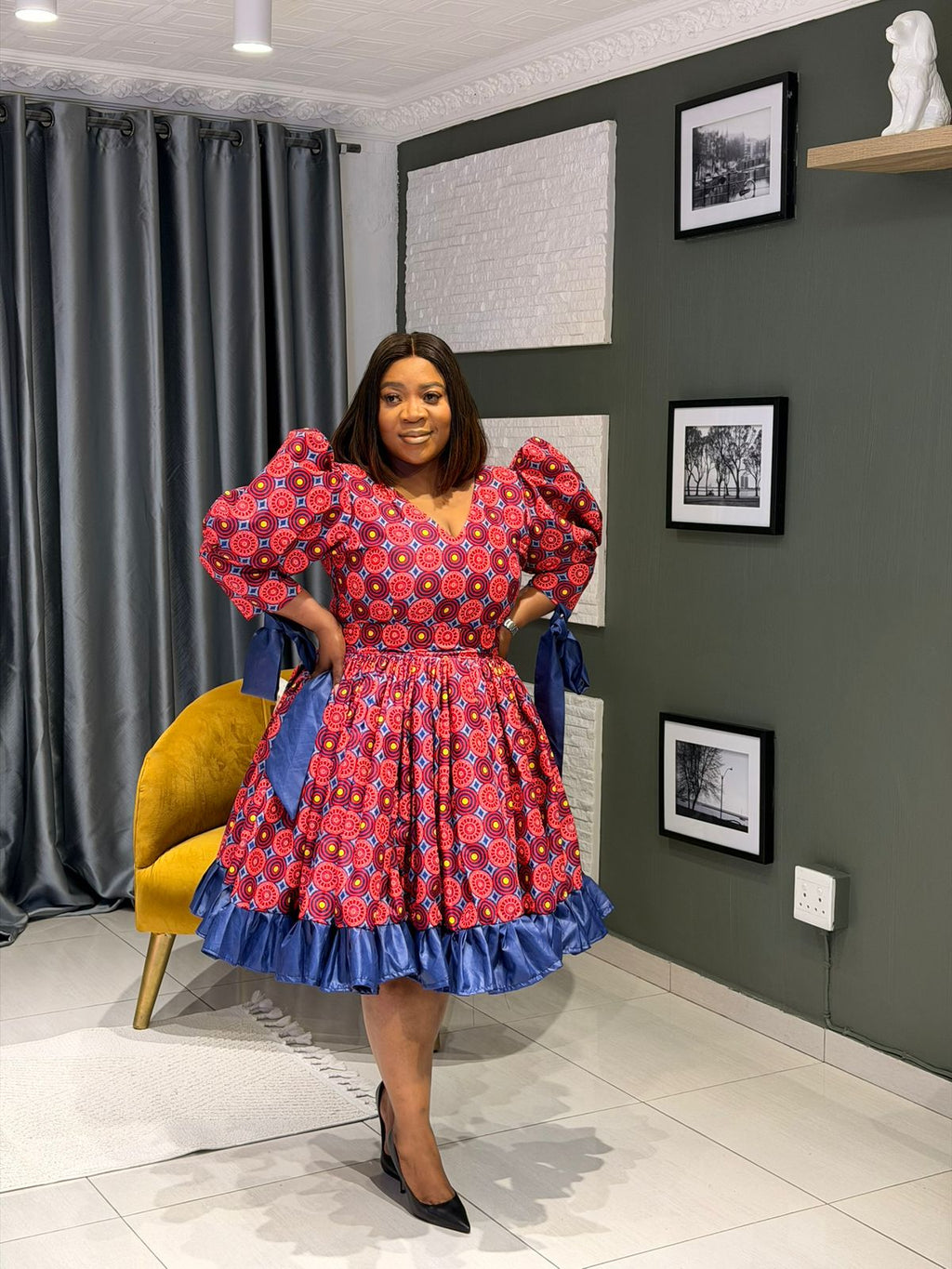 Ruby Royale Ankara Flare Dress