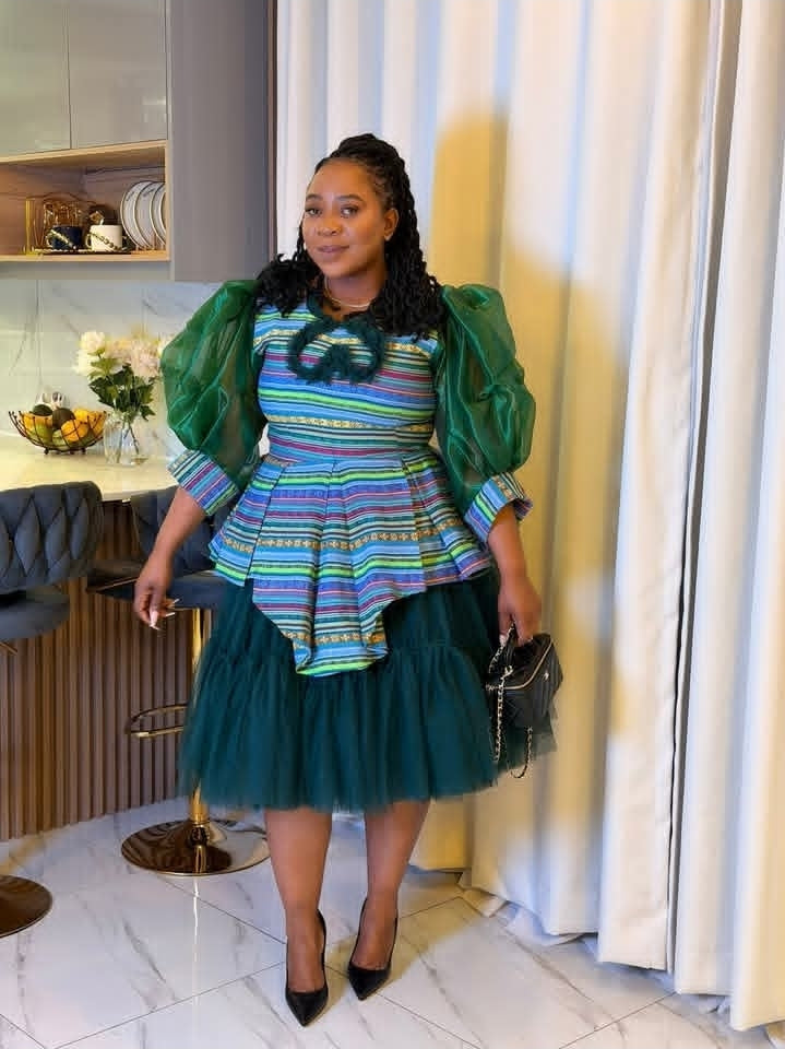 Emerald Royal Peplum Tulle Dress