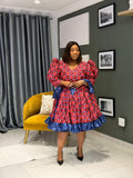 Ruby Royale Ankara Flare Dress