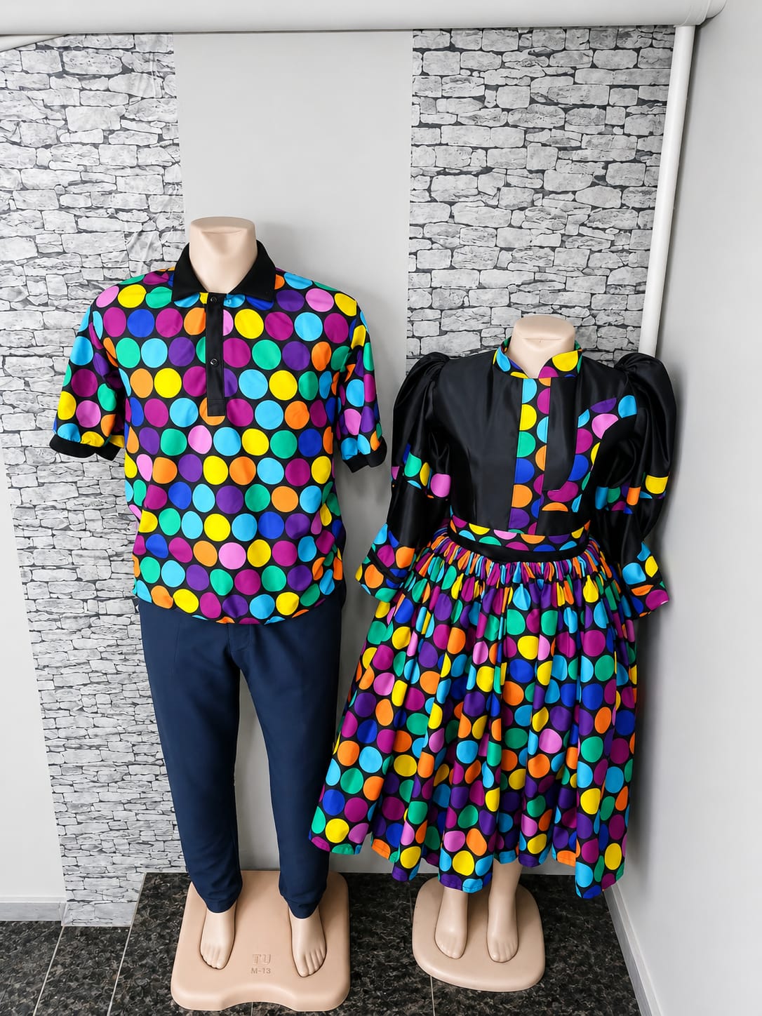 Vibrant Polka Dot Couple Set