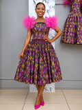 Amethyst Bloom Ankara Dress