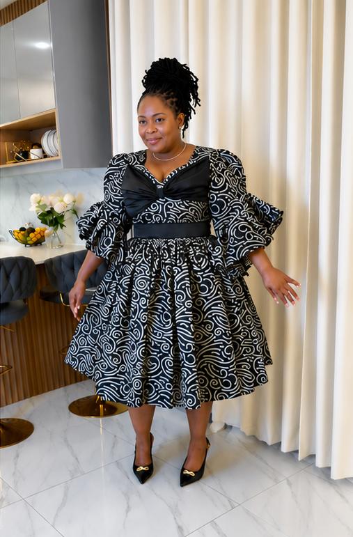 Midnight Swirl Elegance Dress