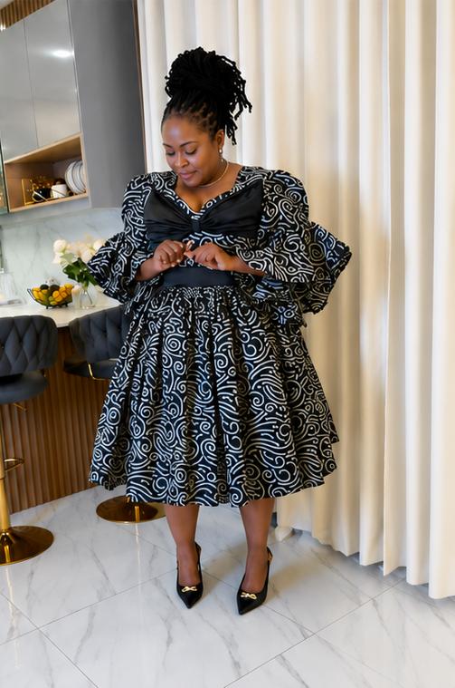 Midnight Swirl Elegance Dress