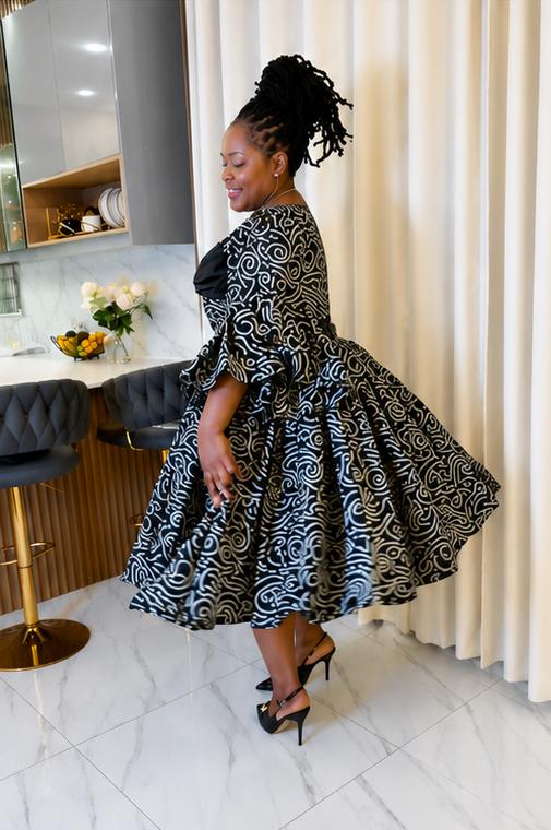 Midnight Swirl Elegance Dress