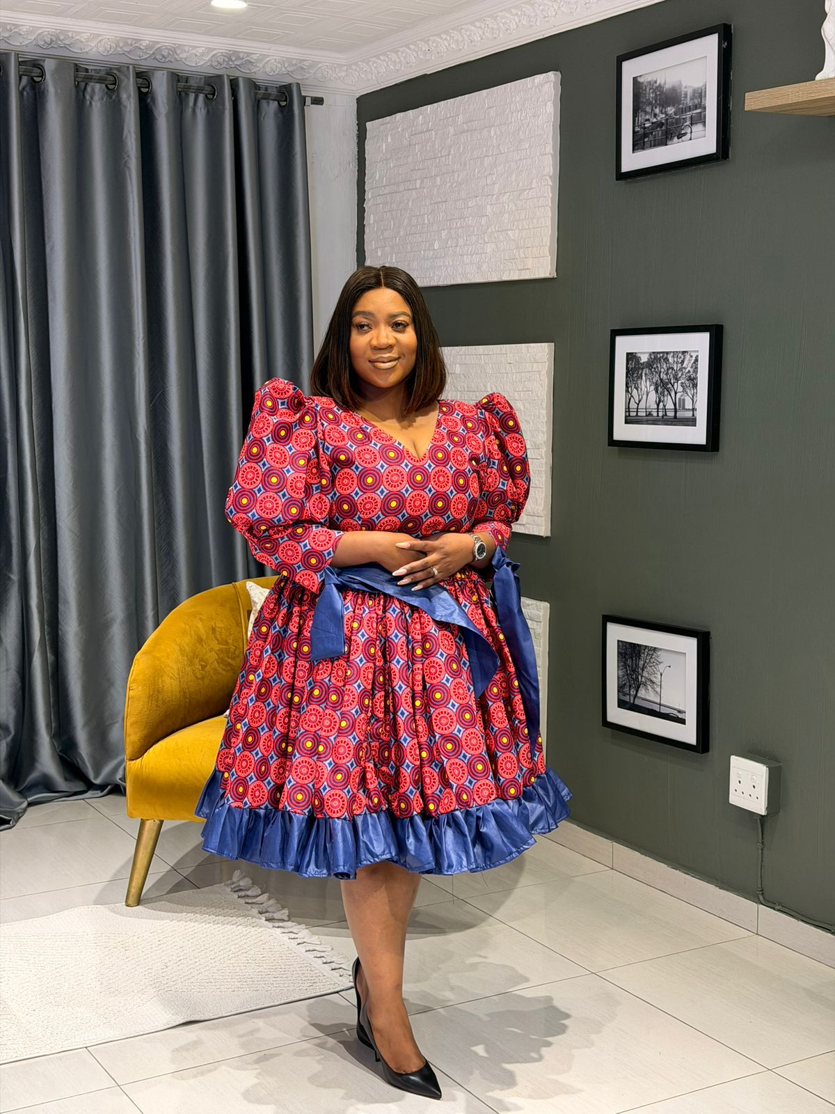 Ruby Royale Ankara Flare Dress