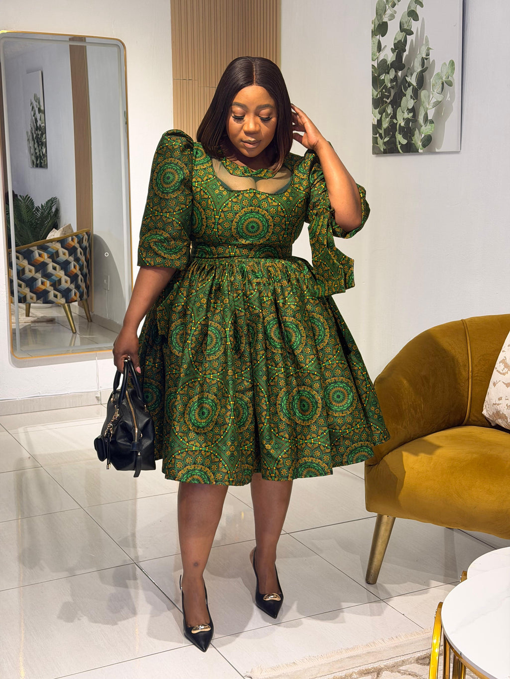 Emerald Royal Heritage Flare Dress
