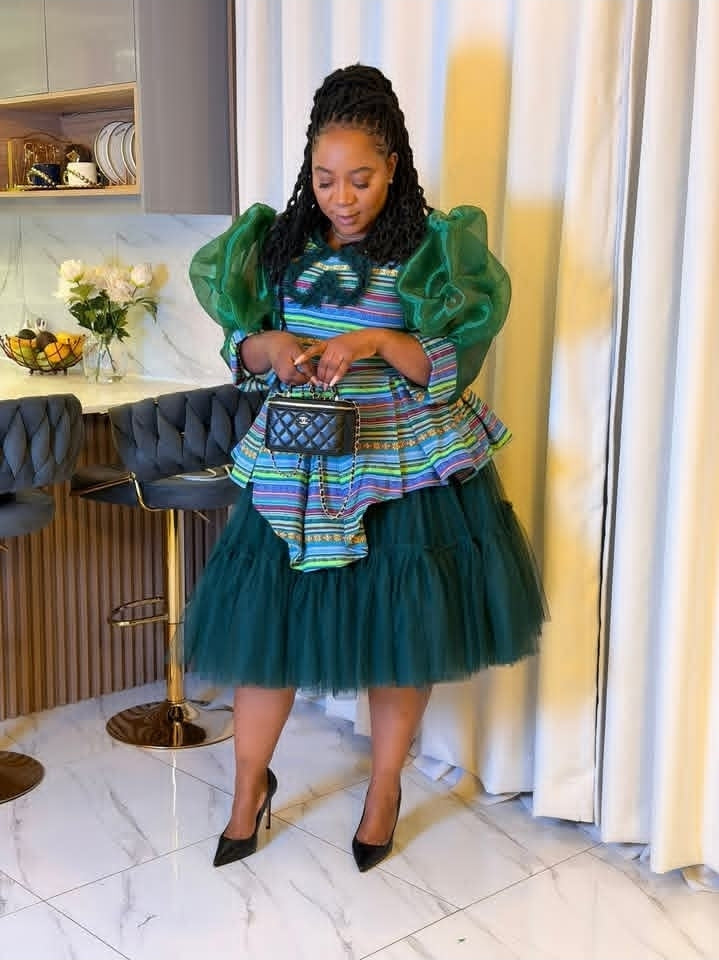 Emerald Royal Peplum Tulle Dress