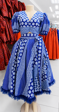 Royal Sapphire Patchwork Duchess Dress