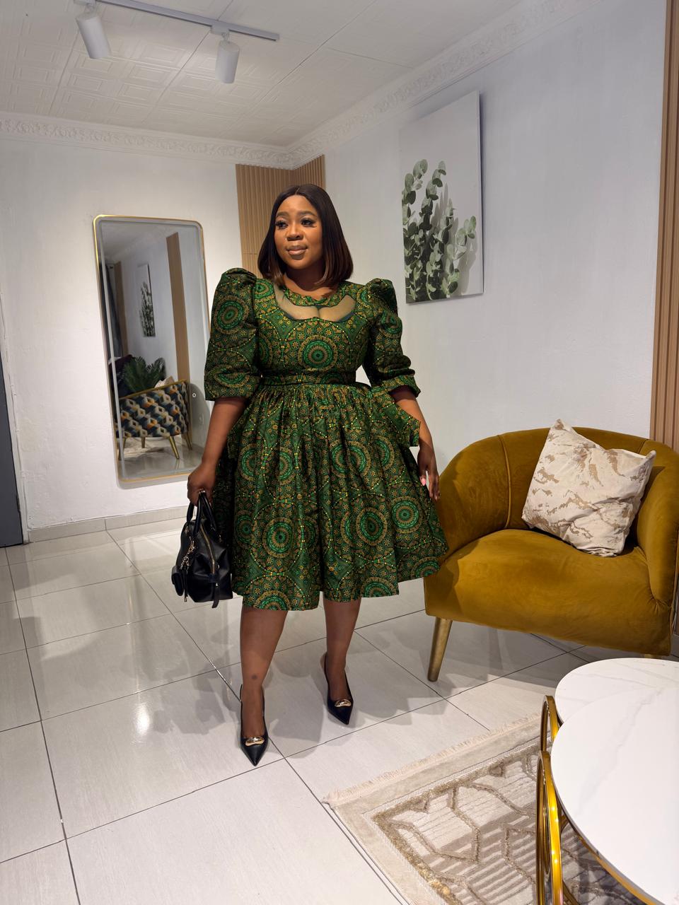 Emerald Royal Heritage Flare Dress